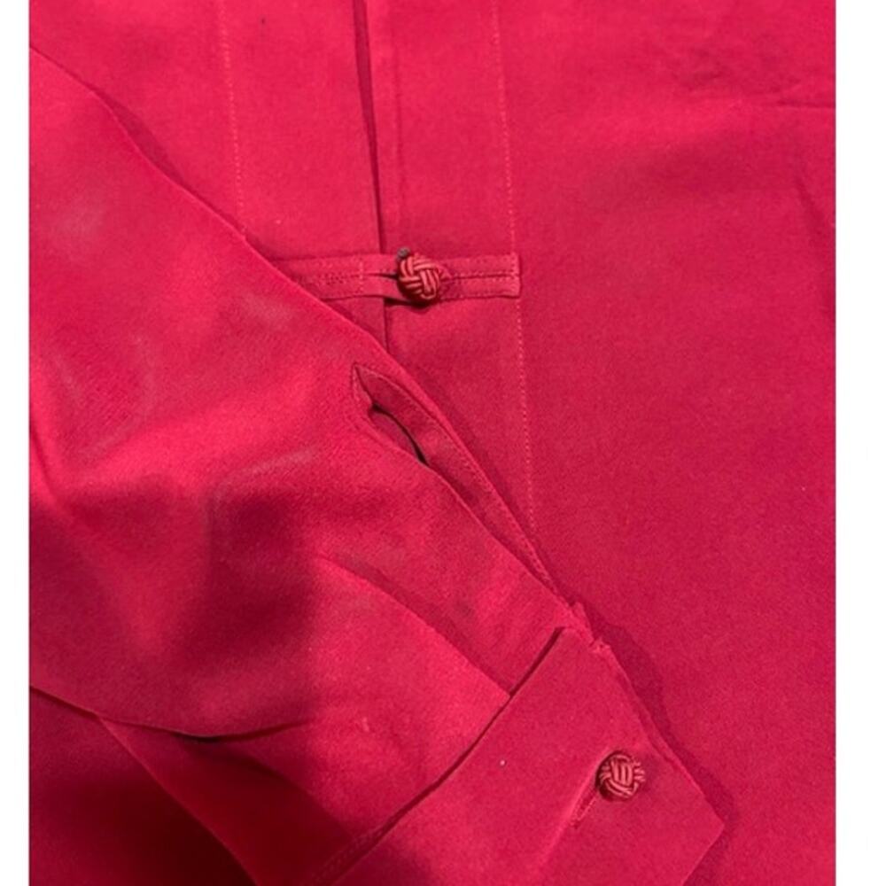 Talbots Deep Ruby Red Frog Button Mandarin Collar… - image 8